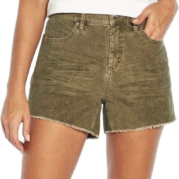 GAP Women's Corduroy Shorts 4" Raw Edge Hem Cut Off Vetiver Size 14 - NWT $49.95 - Picture 1 of 16